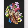 Coeur avec fleurs II - Noir