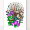 Crâne avec des fleurs