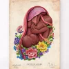 Foetus in a utérus - Floral - Blanc