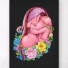 Foetus in a utérus - Floral - Noir