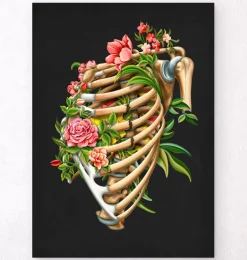 Fracture des côtes - Floral - Noir
