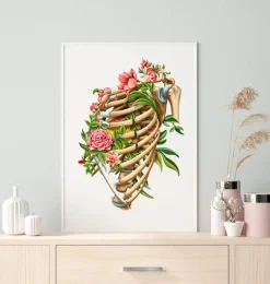 Fracture des côtes - Floral - Blanc