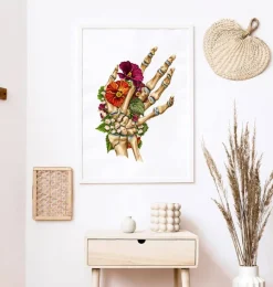 Fracture du poignet - Floral - Blanc