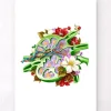 Ganglion lymphatique - Floral - Blanc