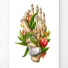 Hallux valgus - Floral - Blanc