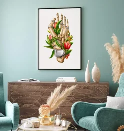 Hallux valgus - Floral - Blanc