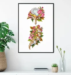 Hernie discale - Floral - Blanc
