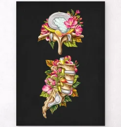 Hernie discale - Floral - Noir