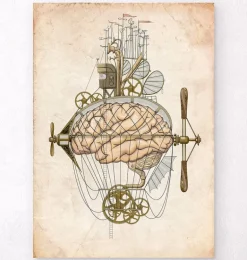 Impression d'art Steampunk cerveau