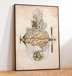Impression d'art Steampunk cerveau