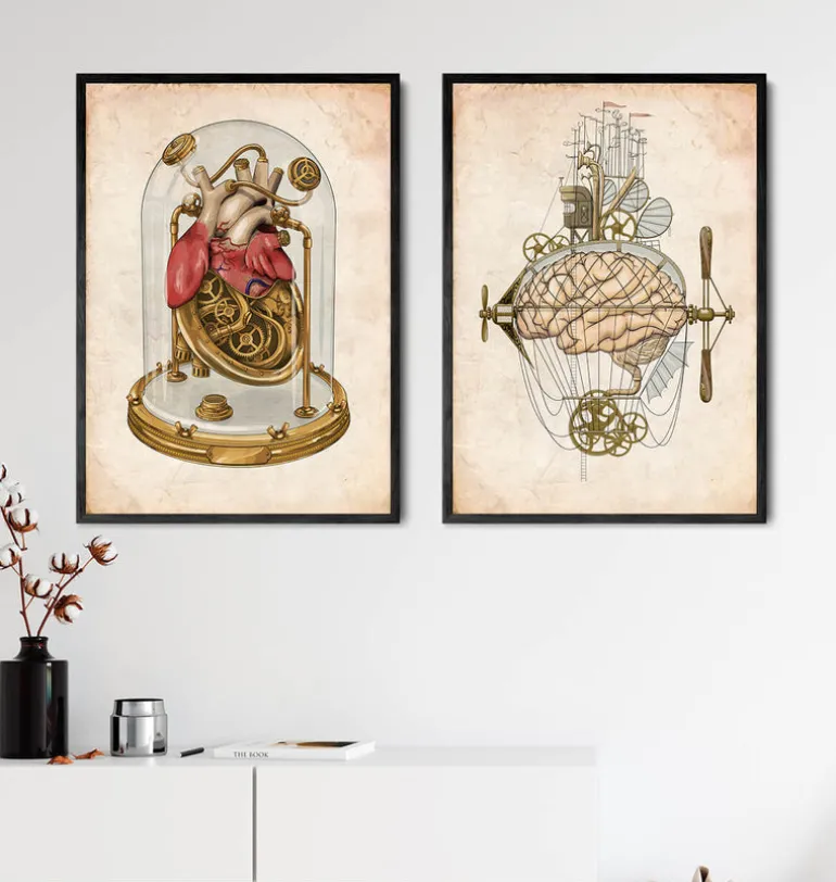 Impression d'art Steampunk cerveau