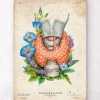Larynx, thyroïde et aorte - Aquarelle - Blanc