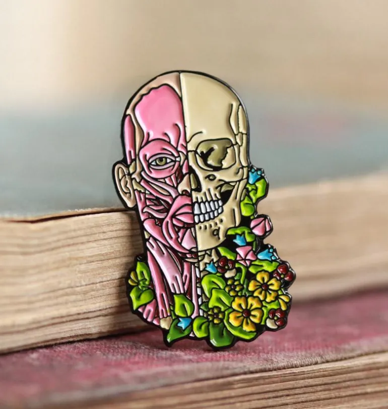 Muscles du visage avec des fleurs - Pins