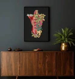 Muscles et os du torse - Floral - Noir