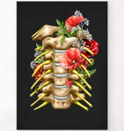 Nerfs cervicaux - Floral - Noir