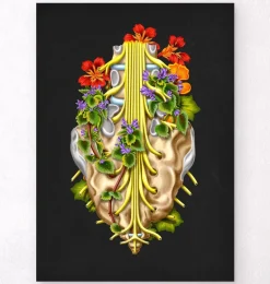 Nerfs sacrés - Floral - Noir