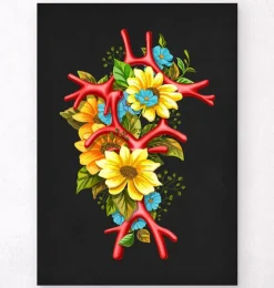 Polygone de Willis - Floral - Noir