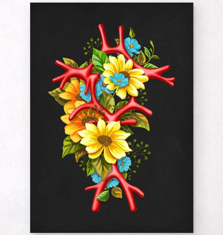 Polygone de Willis - Floral - Noir