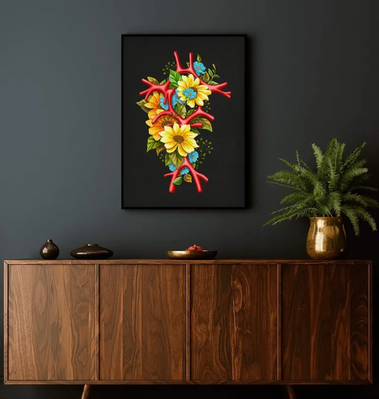 Polygone de Willis - Floral - Noir