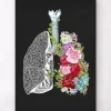 Poumons avec des fleurs