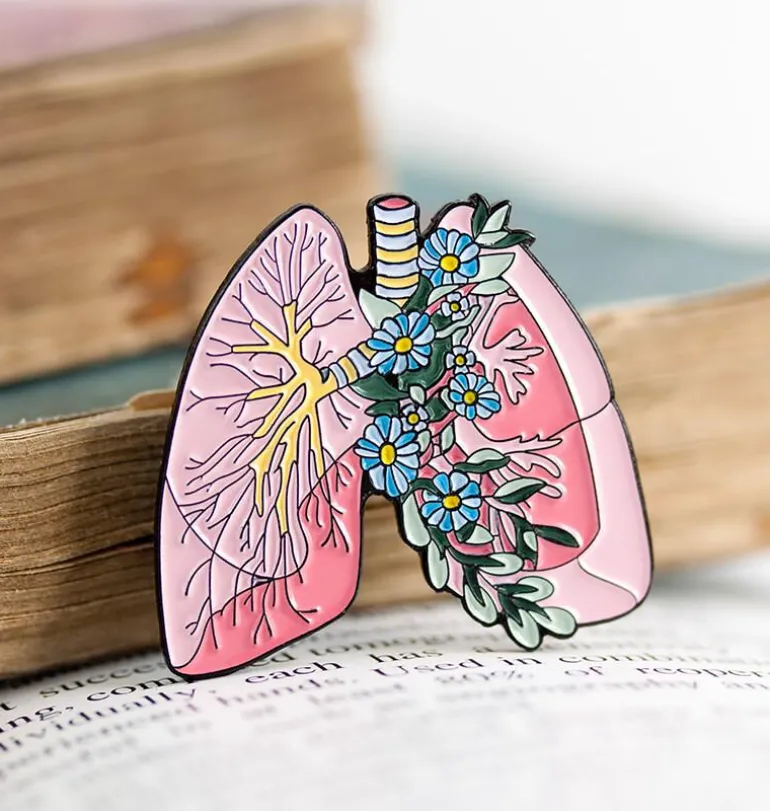 Poumons avec fleurs - Pins