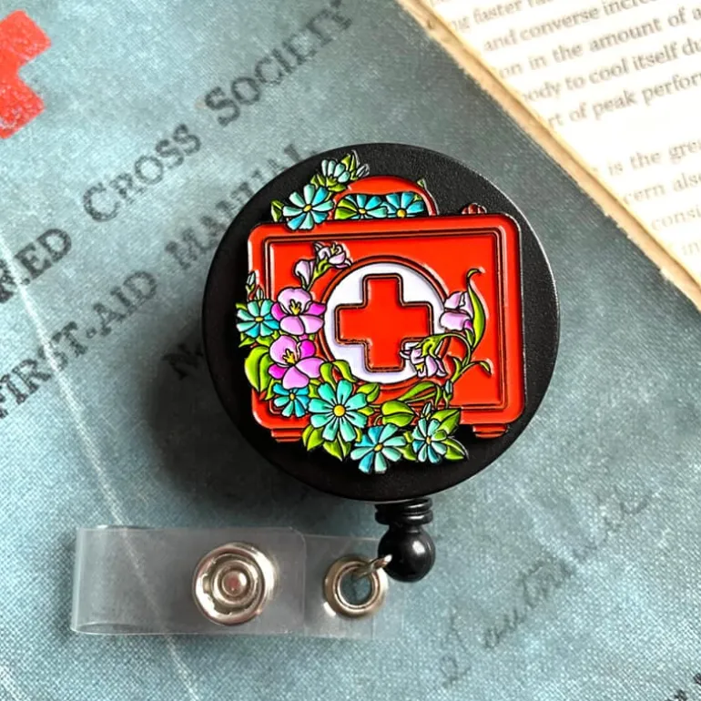 Premiers secours Porte-badge rétractable