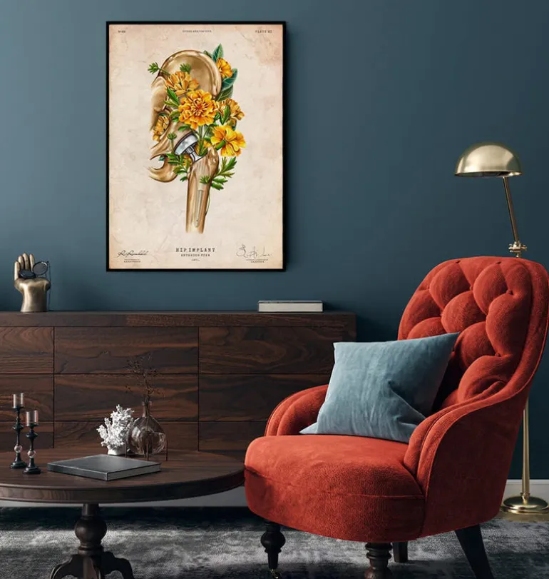 Prothèse totale de hanche - Floral - Vintage