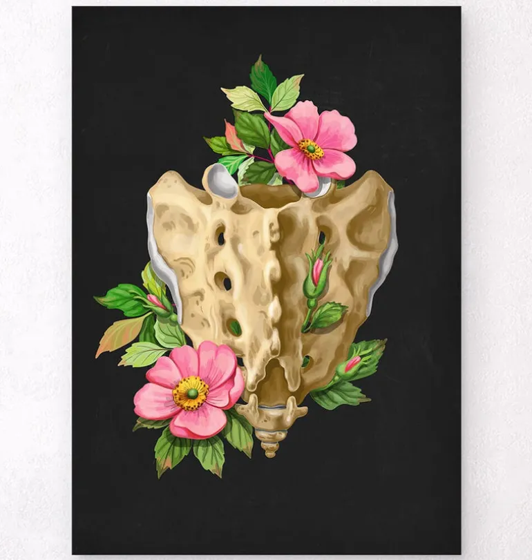Sacrum et coccyx - Floral - Noir