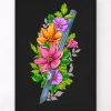 Scalpel avec Fleurs - Noir