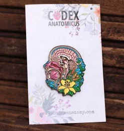 Section de tête et cerveau avec des fleurs - Pins