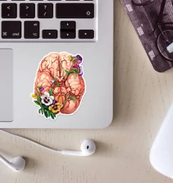 Sticker anatomie cérébrale - Floral