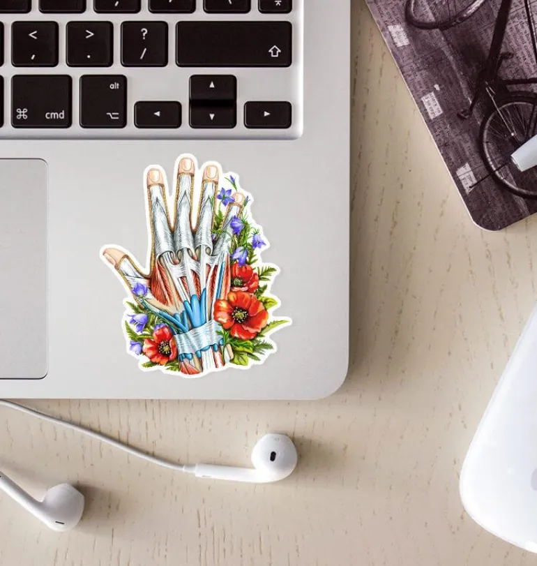Sticker d'anatomie cardiaque - Floral