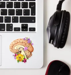 Sticker d'anatomie côté cerveau - Floral