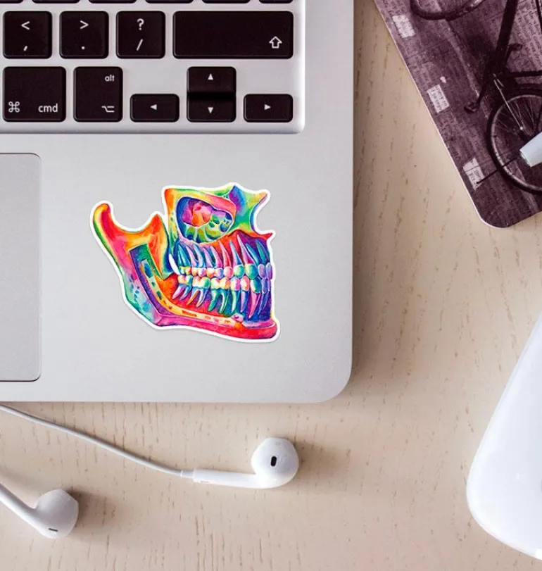 Sticker d'anatomie de la mâchoire - Aquarelle
