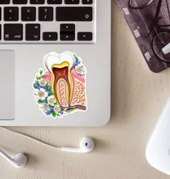 Sticker d'anatomie de la mâchoire - Floral