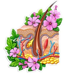 Sticker d'anatomie de la peau - Floral