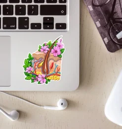 Sticker d'anatomie de la peau - Floral