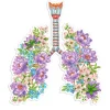 Sticker d'anatomie des poumons - Floral