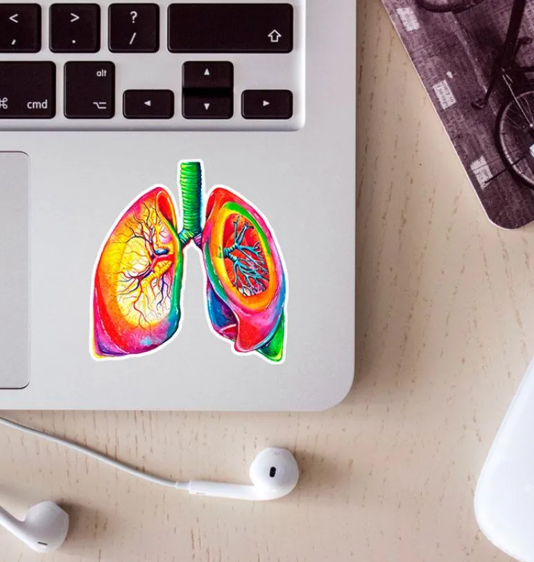 Sticker d'anatomie des poumons - Aquarelle