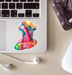 Sticker d'anatomie du cou - Aquarelle