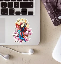 Sticker d'anatomie du cou - Floral