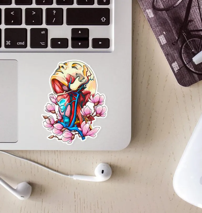 Sticker d'anatomie du cou - Floral