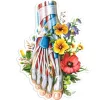 Sticker d'anatomie du pied - Floral