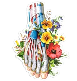 Sticker d'anatomie du pied - Floral