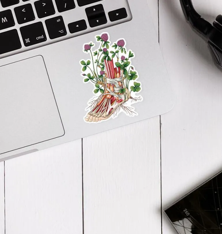 Sticker d'anatomie du pied II - Floral