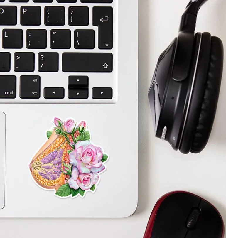 Sticker d'anatomie mammaire - Floral