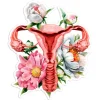 Sticker d'anatomie utérine - Floral