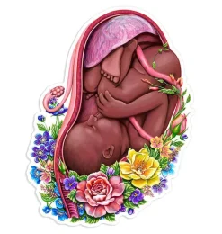 Sticker d'anatomie utérine - Floral