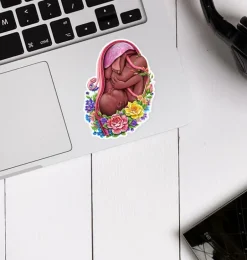 Sticker d'anatomie utérine - Floral