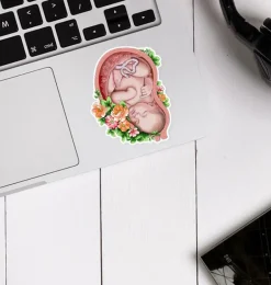 Sticker d'anatomie utérine - Floral